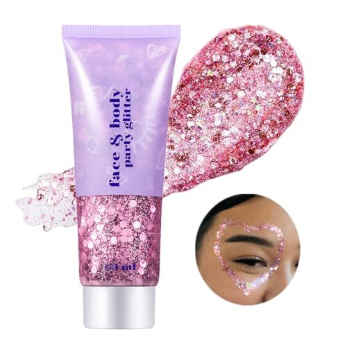 Pink Body Glitter Gel,Singer Concerts Pink Face Glitter 03 Pink Body Glitter