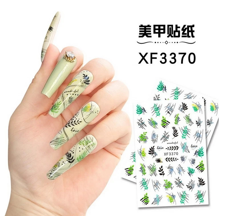 12Pcs Flower Nail Art Stickers Floral Butterfly Rose Women Girl Decorate NS36