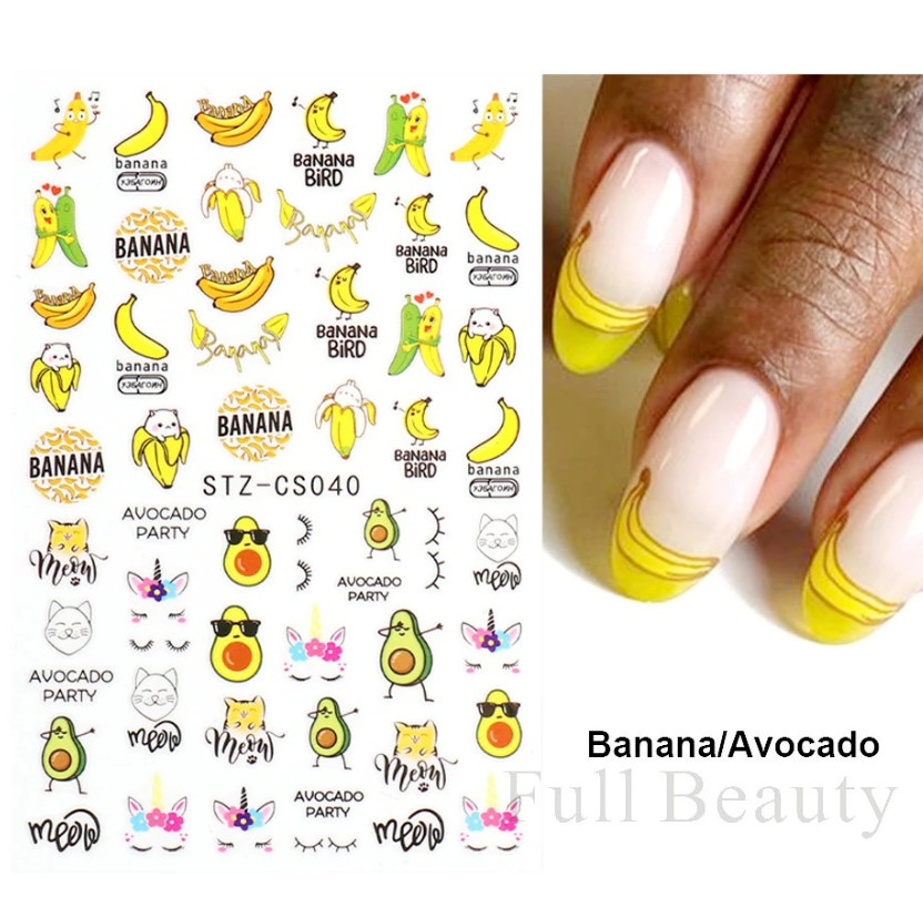 8Pcs Beauty Nail Art Sticker Decal Design Fruit Kiwi Watermelon Strawberry NS39