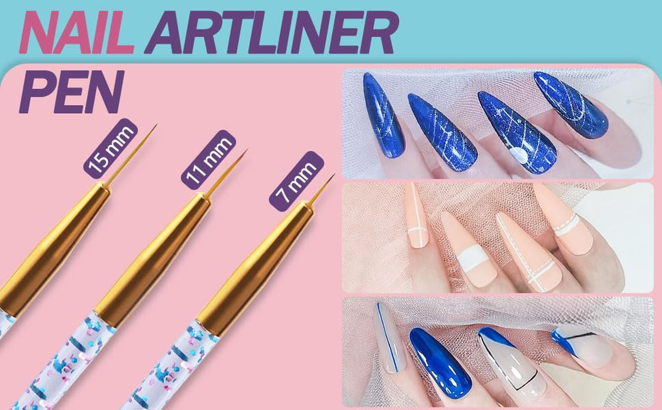 35Pcs Nail Art Pens Brushes,Nail Art Tool Set,Nail Dotting Tools,Nail Dust Brush