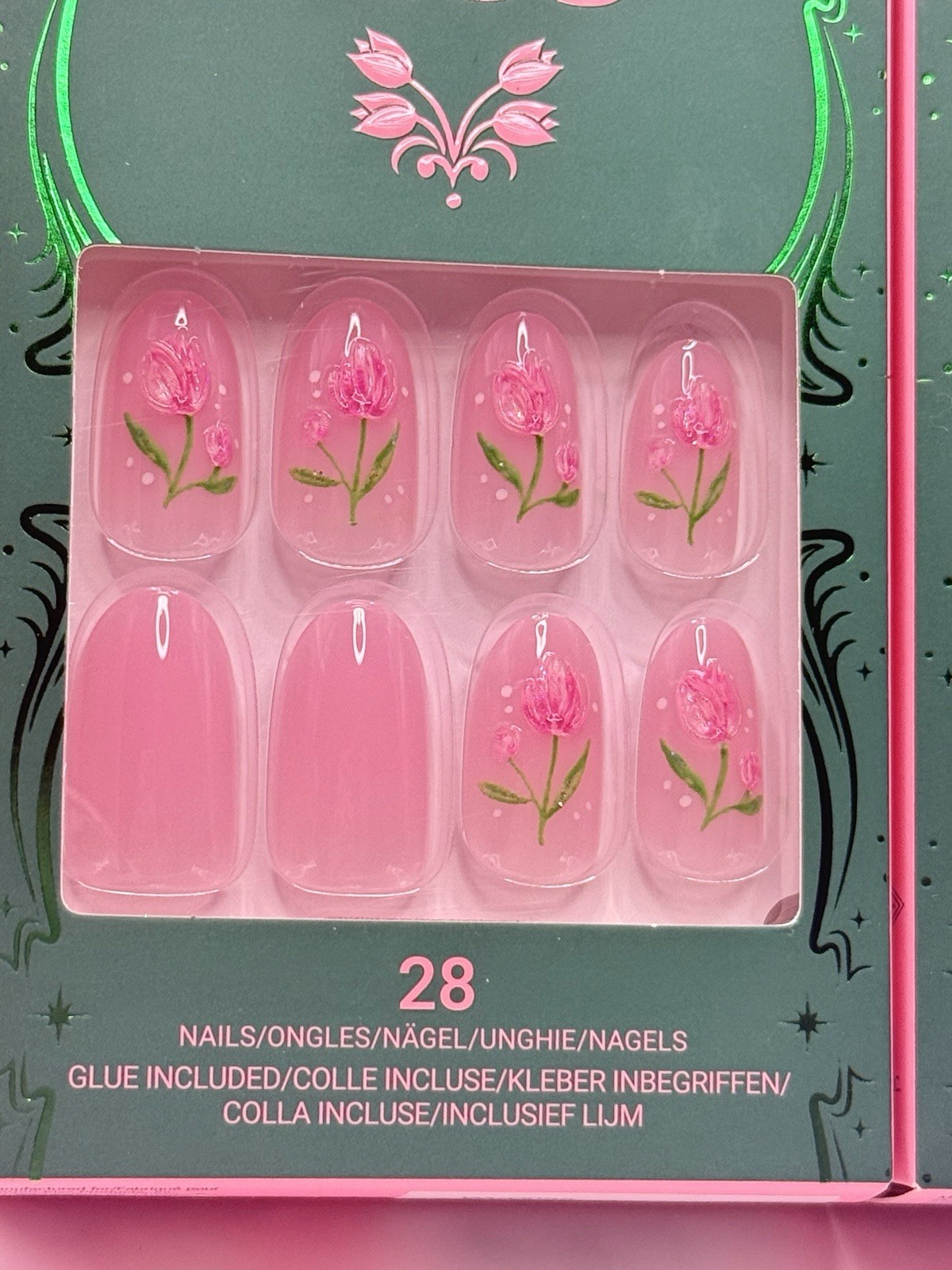 Kiss X Wicked Press-On Nails Manicure Medium Oval Tulip Pink 20136 Lot Of 2