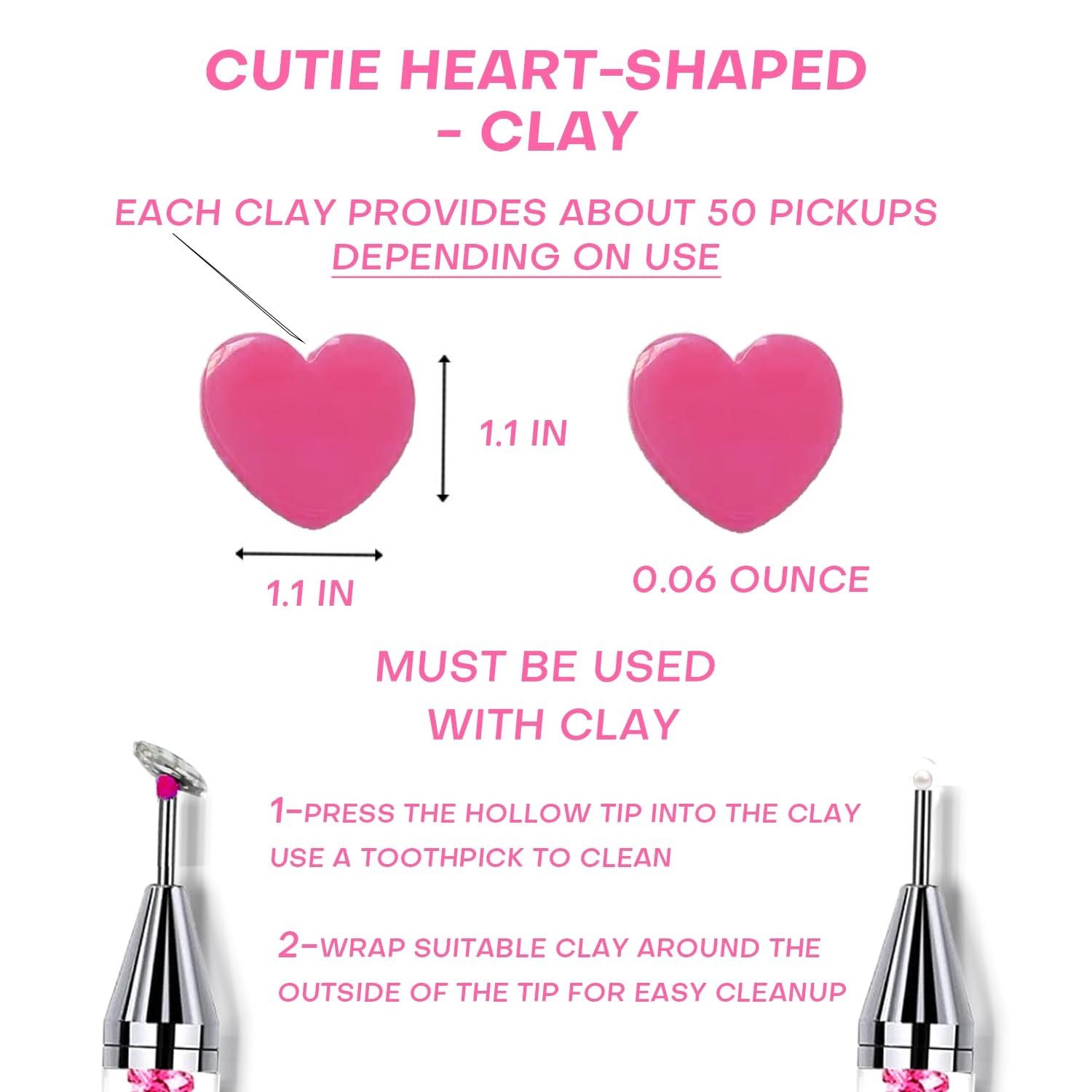 Pink Rhinestone Picker Tool Set – Ideal for DIY Nail Art & Crystal Application