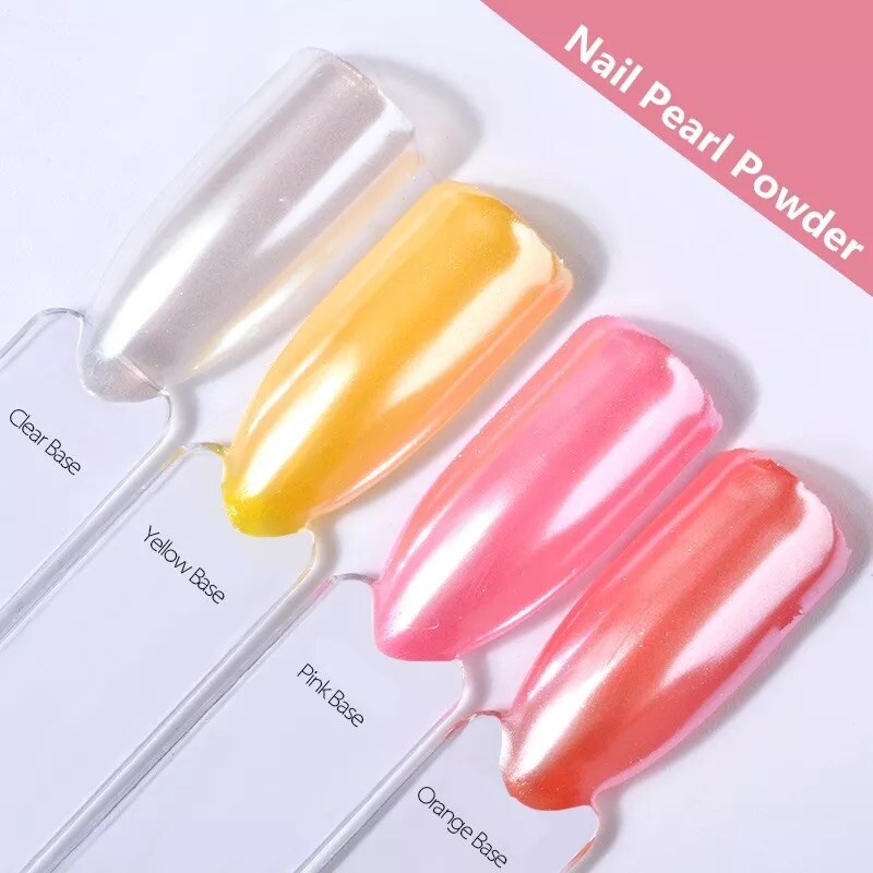 White Nail Chrome Powder Pigment Nails Crystal Shiny Mirror Dust Glazed Donut UK