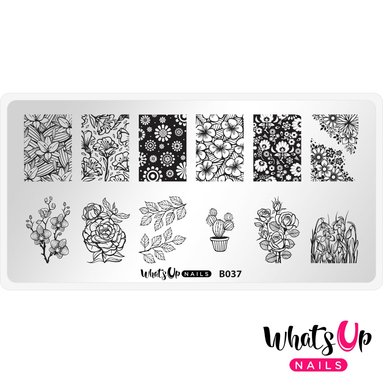 B037 Growing Beauty Stamping Plate For Stamped Nail Art Design