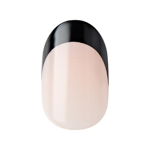 KISS imPRESS Holiday Press on Nails, Soft Glowing Snow, Beige, Short Oval, 30 Ct