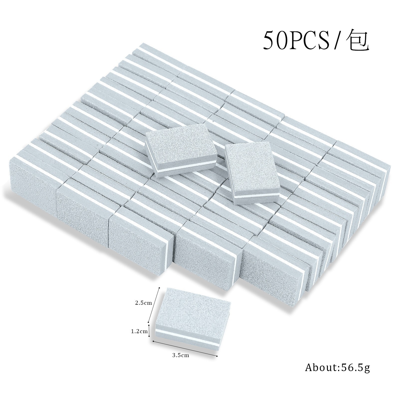 50Pcs Mini Nail Buffer Blocks 180/100 Grit Durable Nail Sanding Blocks Nail Tool