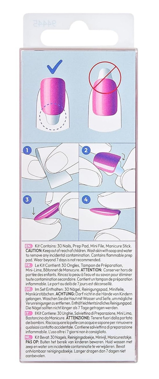 imPRESS Color FX Press On Nails 30 Pack Cherished Pink Short False Nail Adhesive
