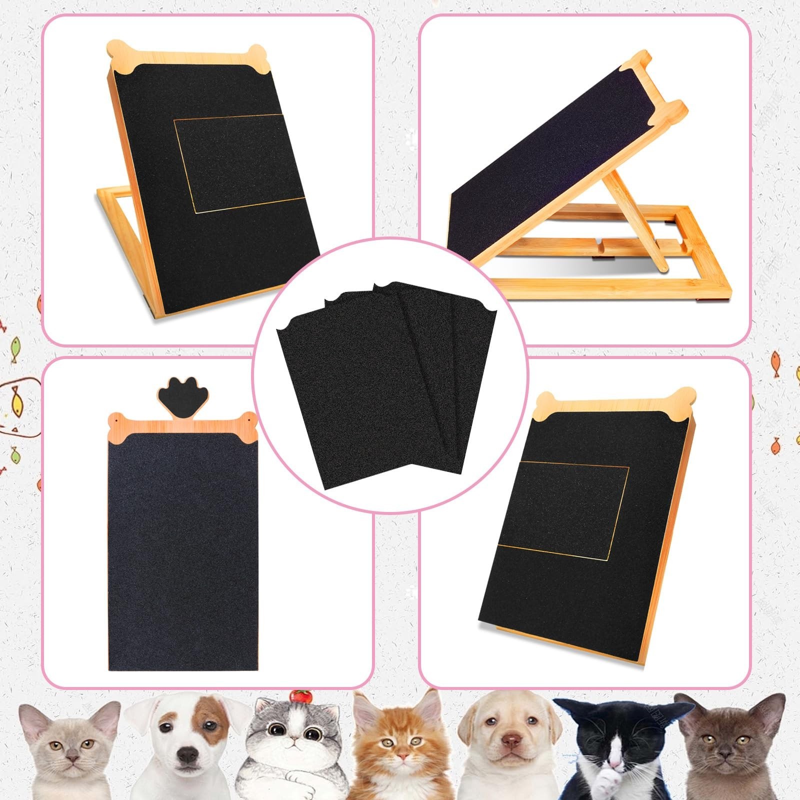 Self Adhesive Emery Paper, Dog Scratch Pad Replaceable Stickyback Sandpaper N…