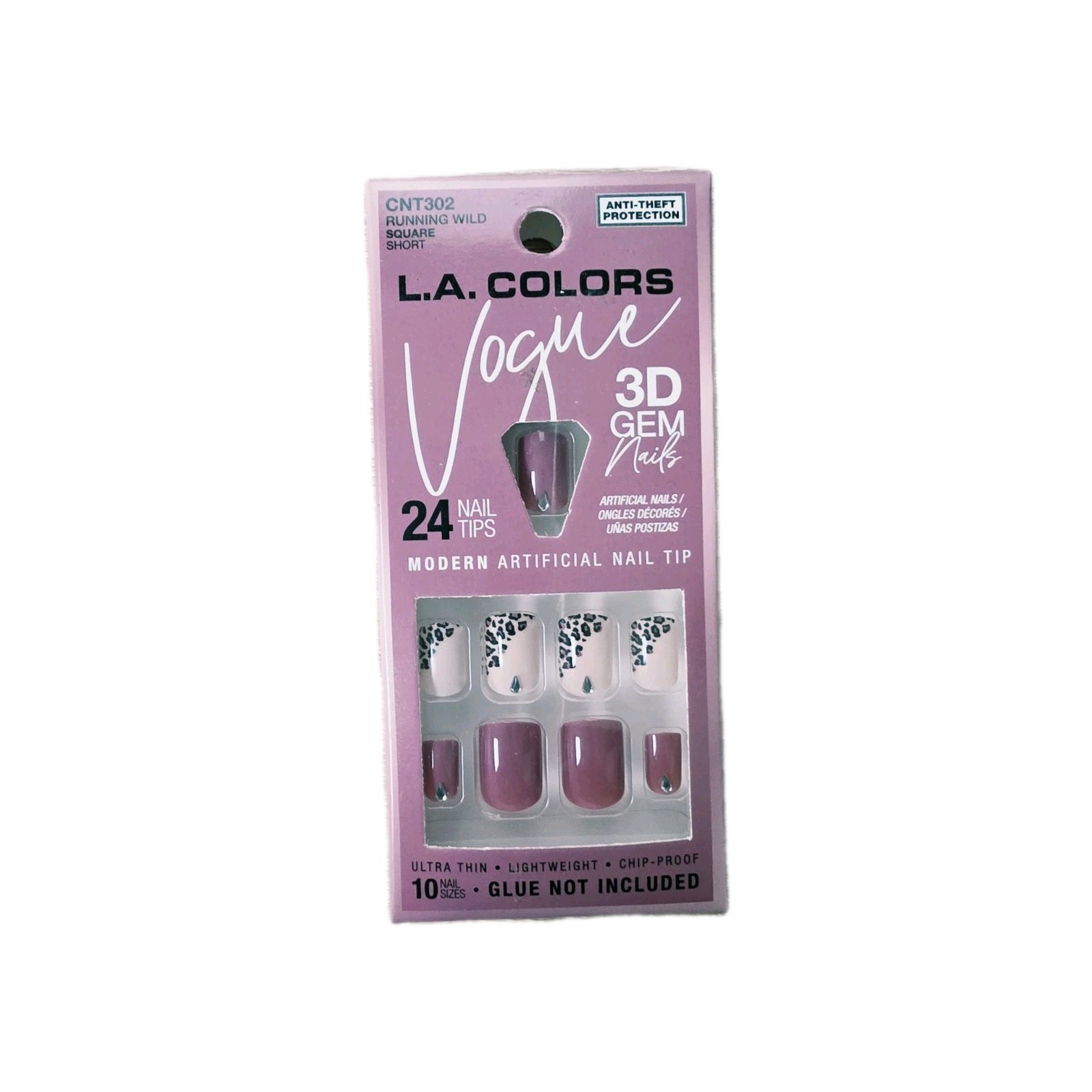 L.A. Colors Vogue 3D Gem Modern Artificial Press On Nails Ultra Thin Lot Of 8