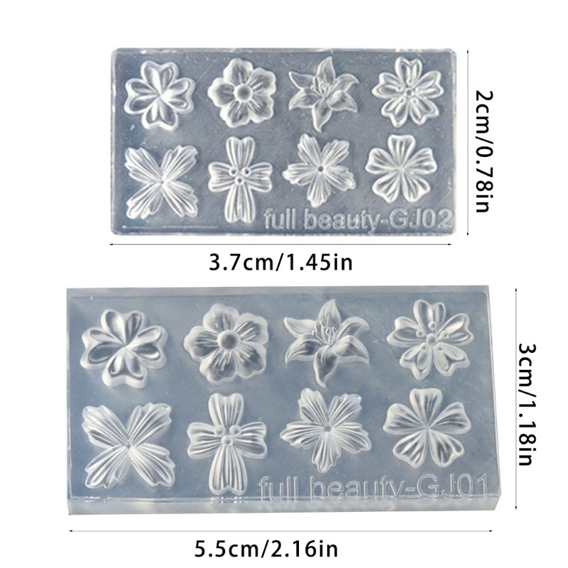 Flower Resin Nail Art Decorations Mold Silicone Nail Carving Mold Nail Art Tools