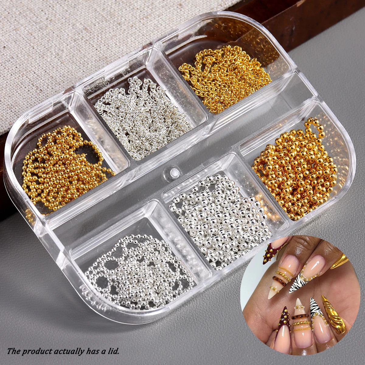 3D Metal Nail Art Chains Gold Silver Nail Decoration Personality Nail Jewelry