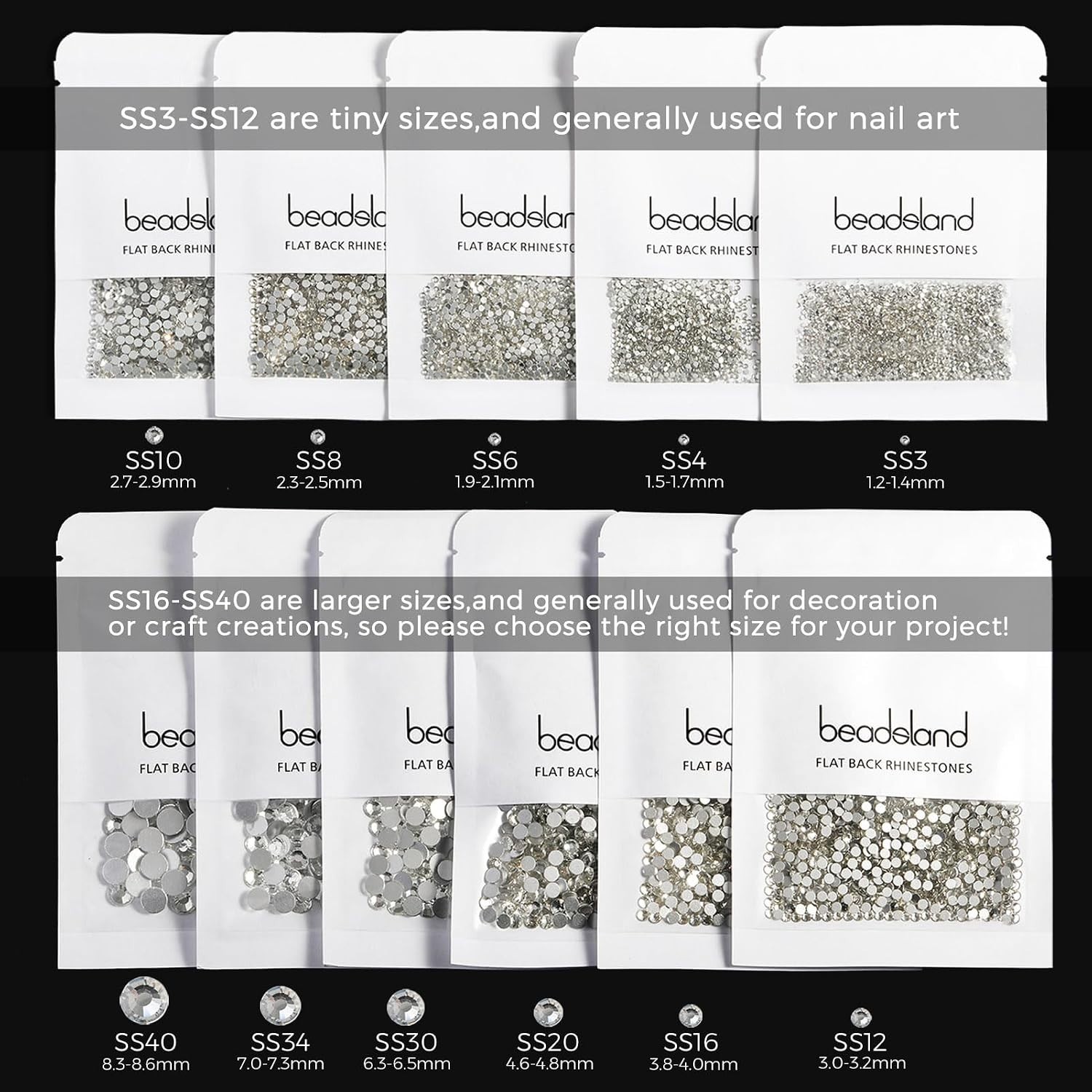 Versatile 1440pcs Golden Shadow SS20 Flatback Rhinestones for Crafts & Nail Art