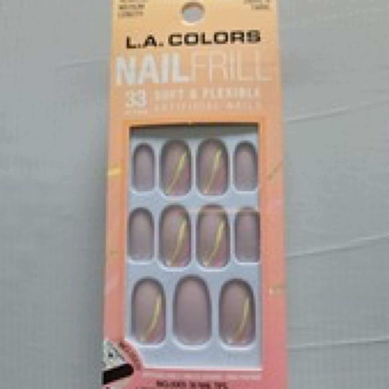 LA Colors Nail Frill Artificial Nails Bundle 3 Sets Almond Square Tan Teal NEW