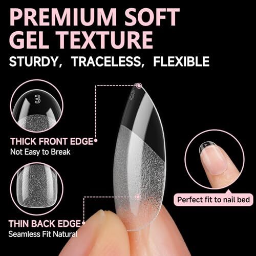 Oval Round Nail Tips Half Matte 504pcs Round Gel x Nail Tips Easily Short Oval