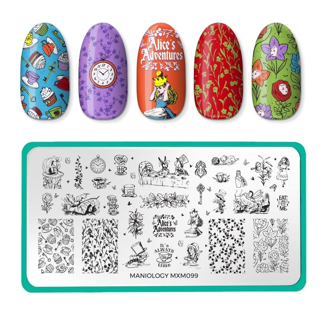 Maniology Nail Art Stamping Plates Alice in Wonderland MXM099 MXM100