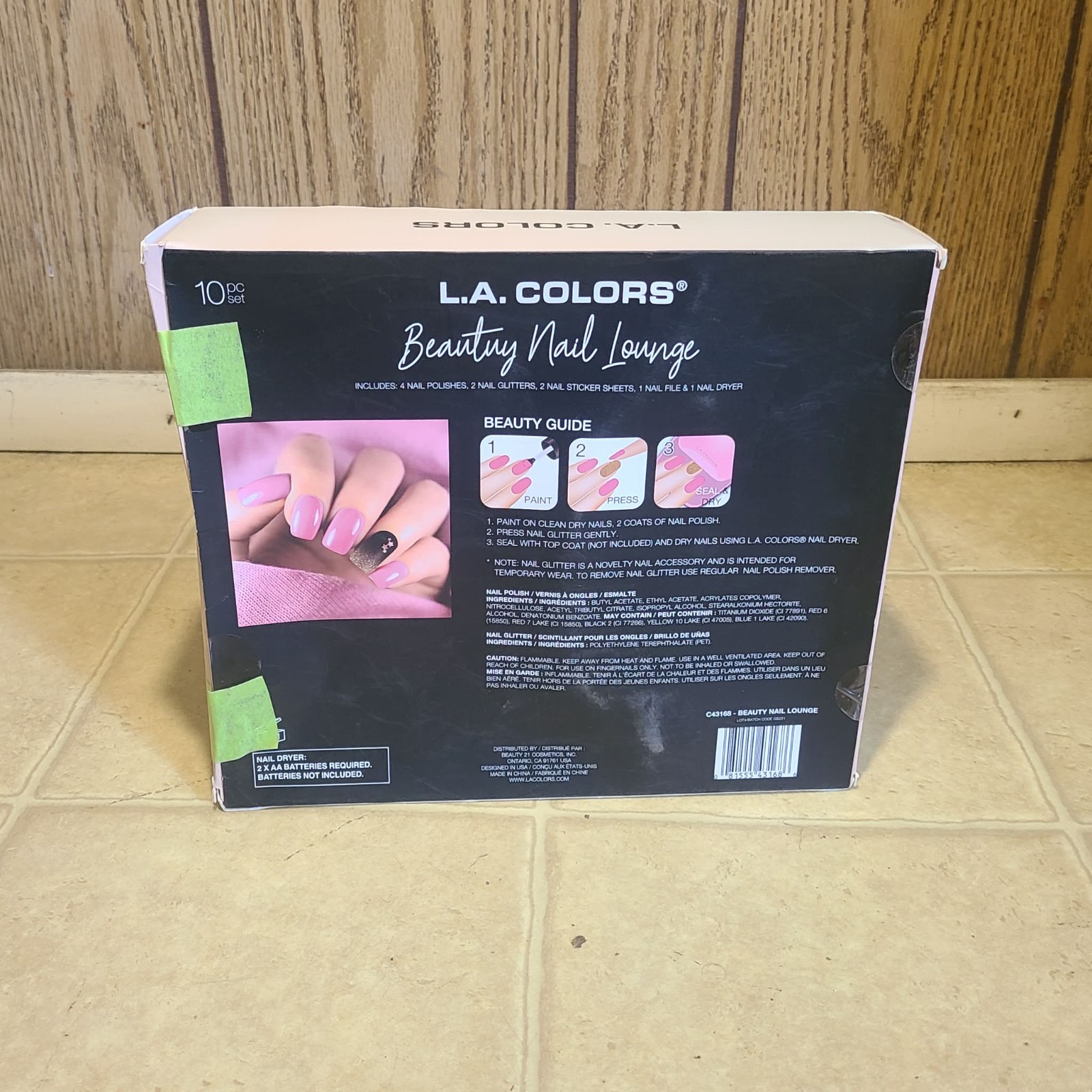 L.A. Colors~Beauty Nail Lounge At Home Salon Kit Dryer 10 Pc Set New Open Box