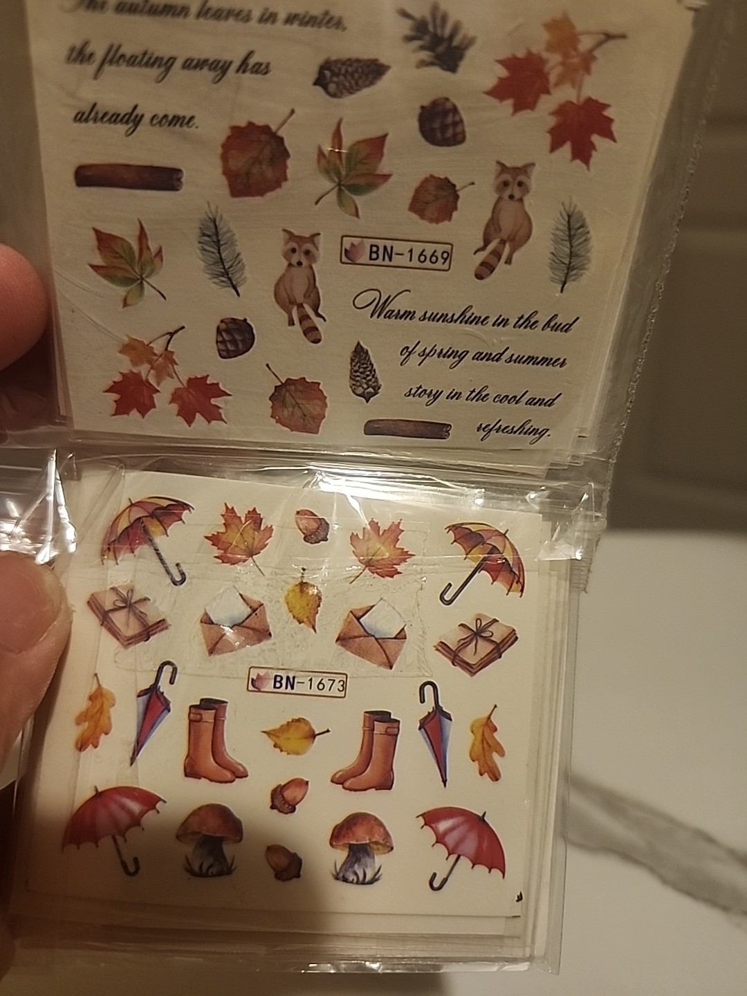 Nail Art Water Transfer Sticker Multicolor Maple Leaf Fall Decals Manicure(3pcs)
