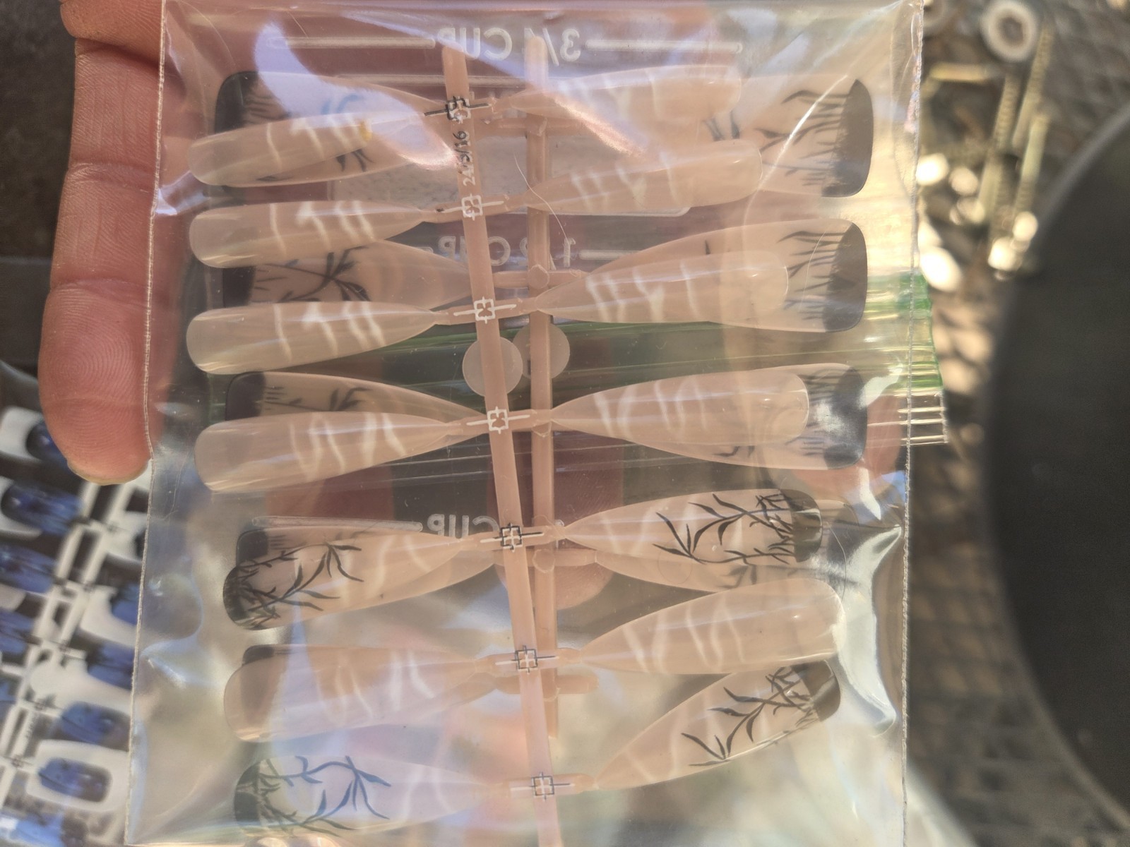 Assorted Press-On Nails Medium Handmade Multicolor Plastic