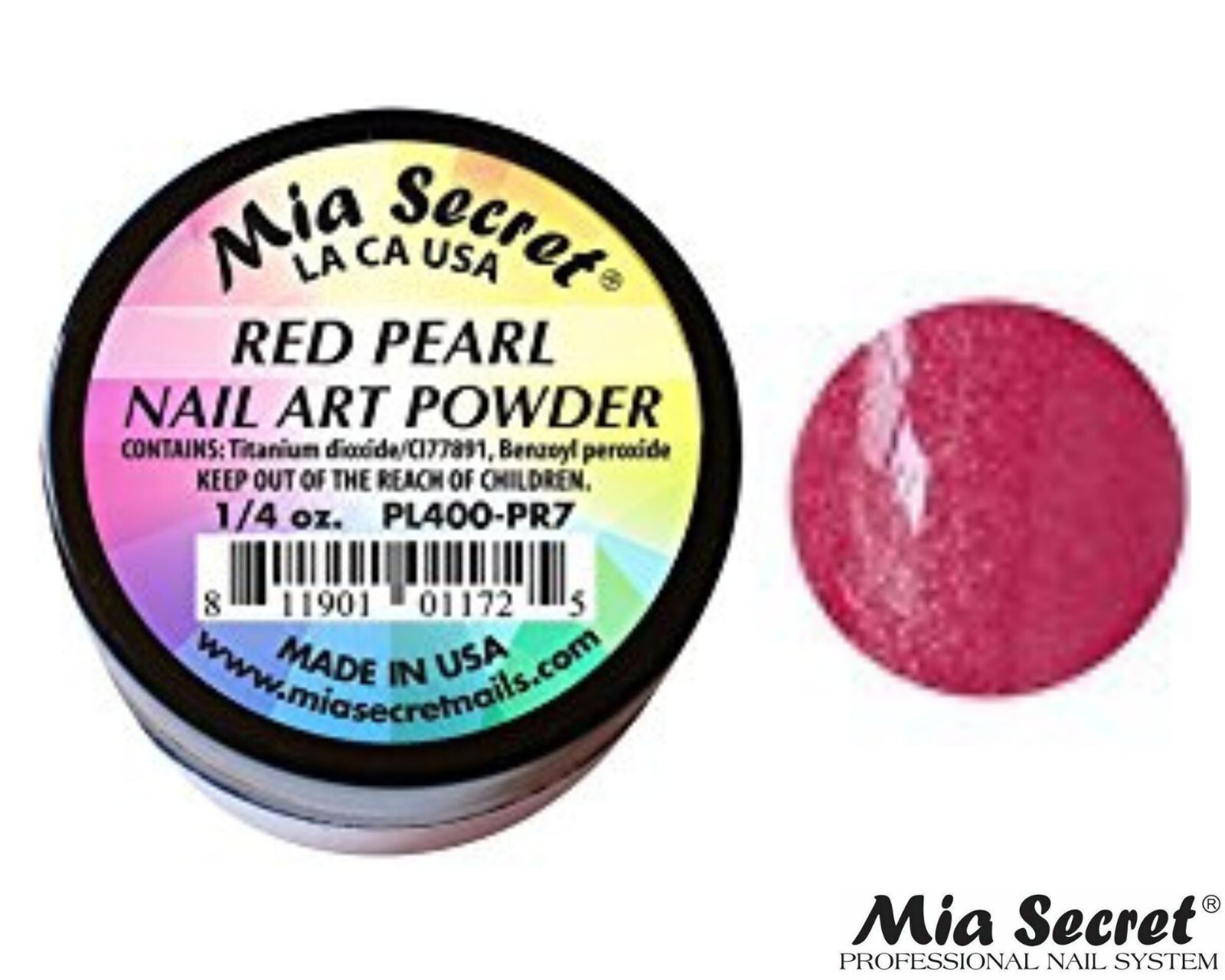 Mia Secret Nail Art Powder Pearl Collection (RED) 1/4oz
