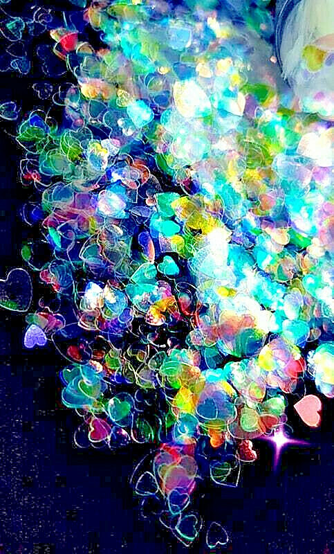 ❤HEART Shape Glitter~Multi-Sizes~Solvent Resistant~Nail Art•Face•Festival•USA❤