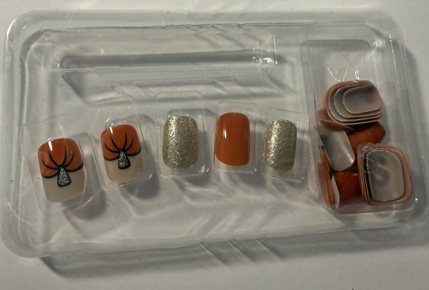 Halloween Press-On Nail Bundle – 2 Sets (Spider & Ghost Designs) + Nail Charms |