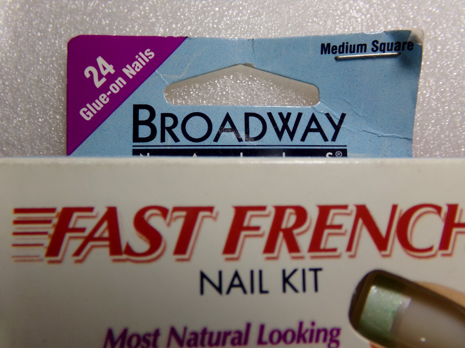 Broadway GLUE ON Medium Metallic Green French with Mother’s Day design