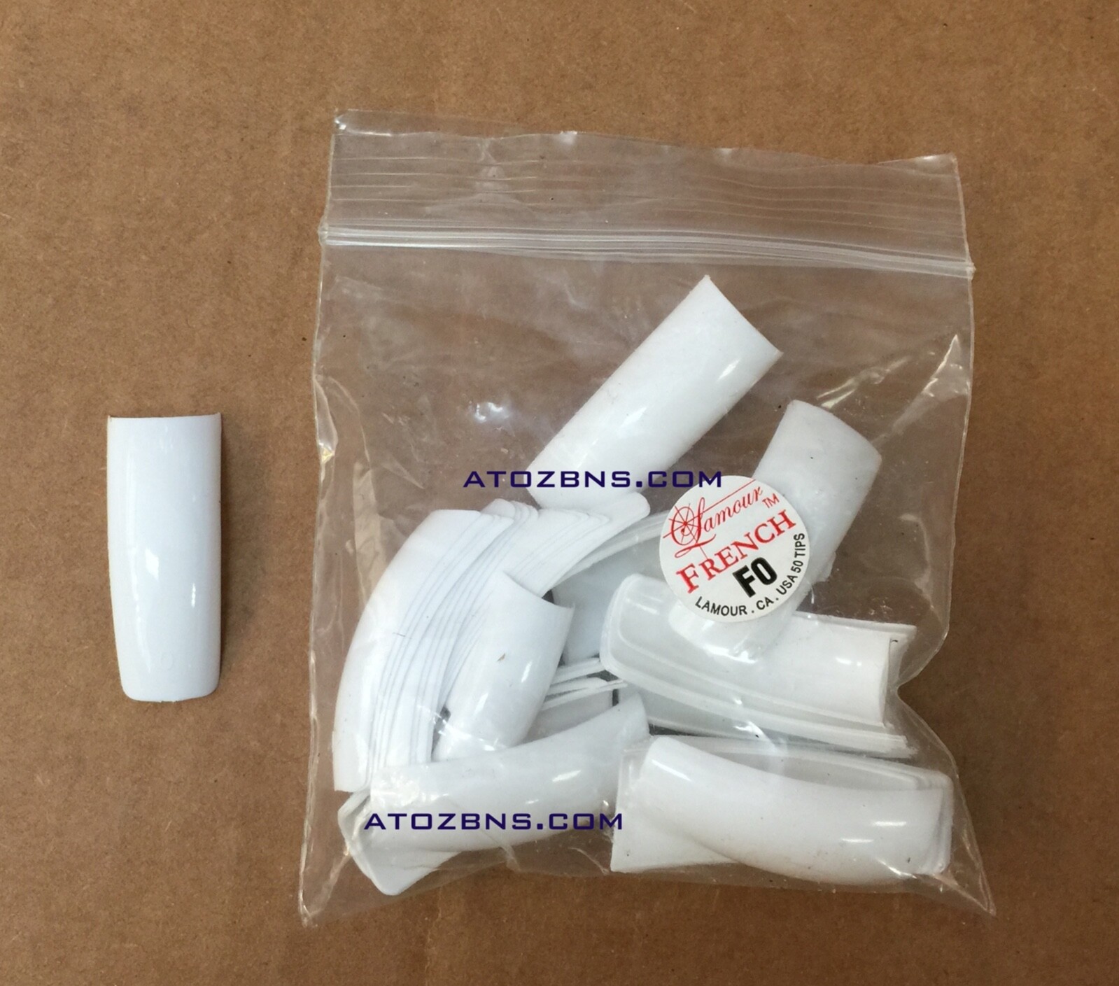 * Lamour Professional Nail Tips FRENCH – SNOW WHITE 0-10 Made in USA 550ct
