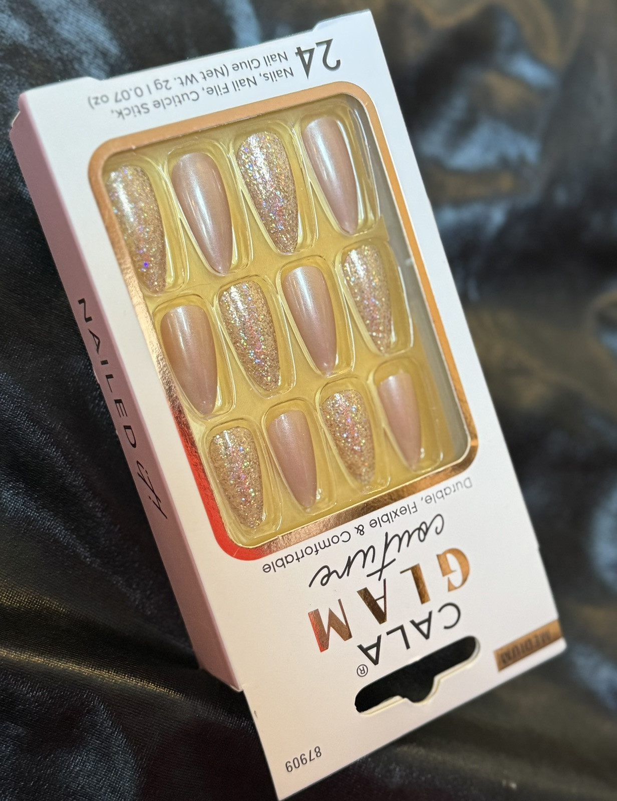 CALA Glam Couture Salon Quality Press On Nail Set Of 24~Includes Free Gift!