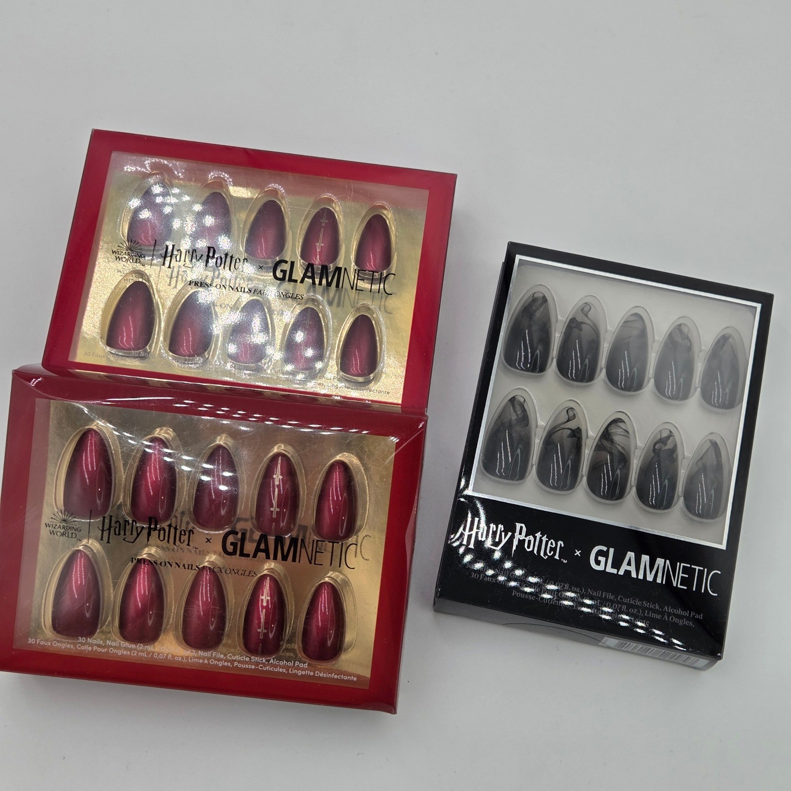 NEW Glamnetic x Harry Potter Press-On Nails 3 Box Bundle Dementor Gryffindor