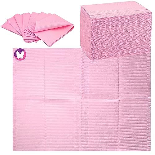 Nail Art Table Mats Disposable Nail Paper Towels,50PCS Waterproof 3 Ply Pink