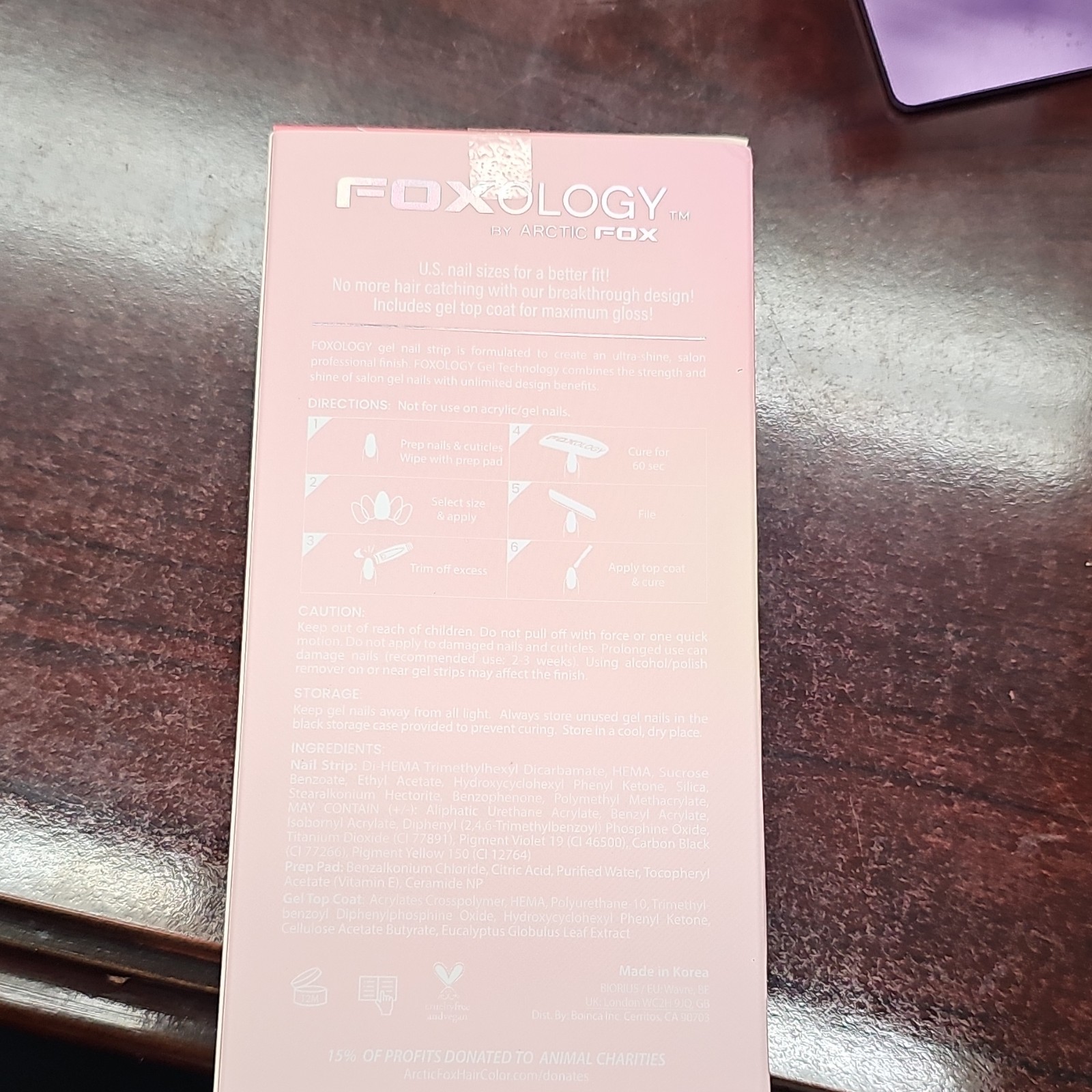 Foxology by Arctic Fox Gel Nail Kit Extra Long Oval Tattoo, Top Coat, Multi