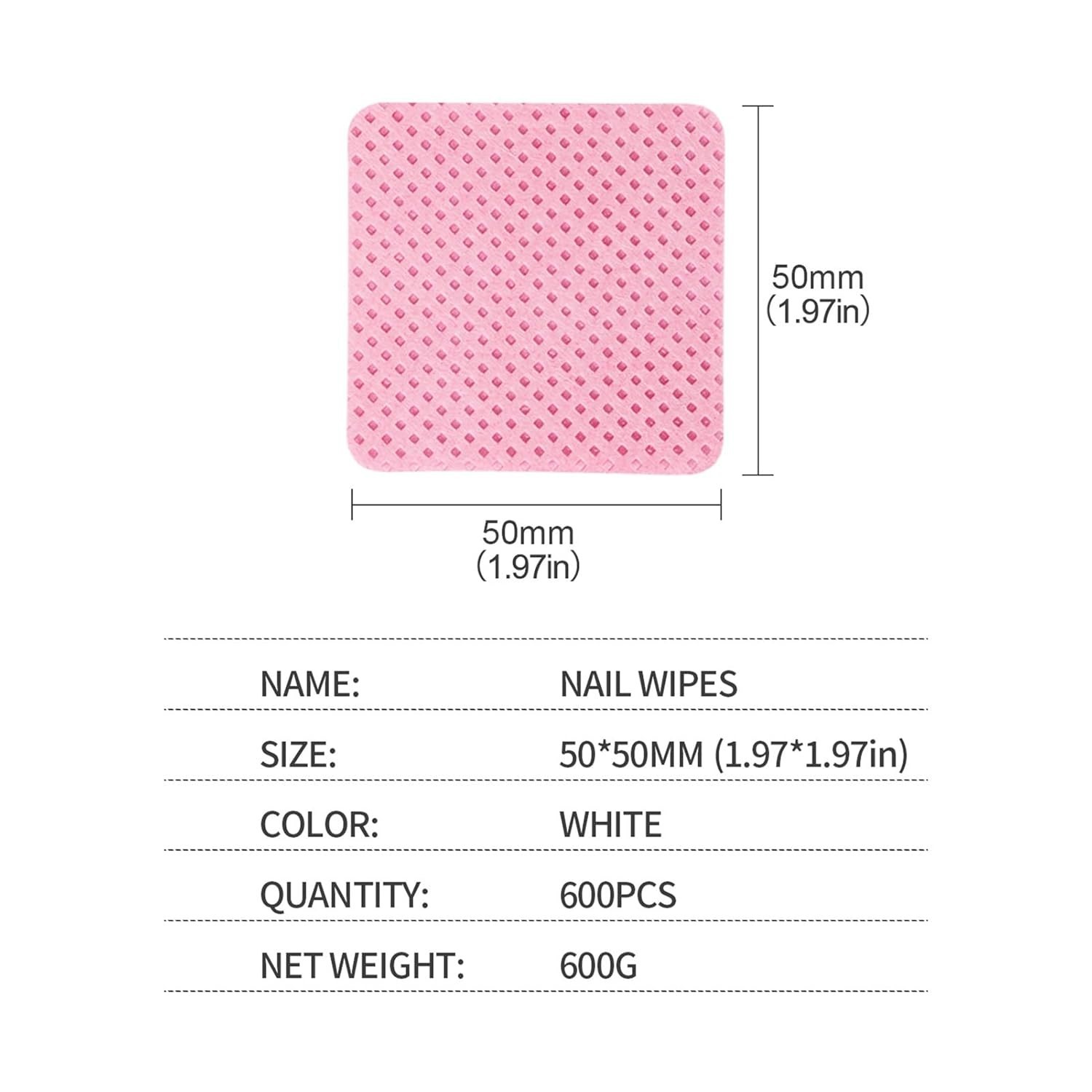 Professional Nail Wipes, 600 Pack Lint Free Pads for Gel and Acrylic Cleaning