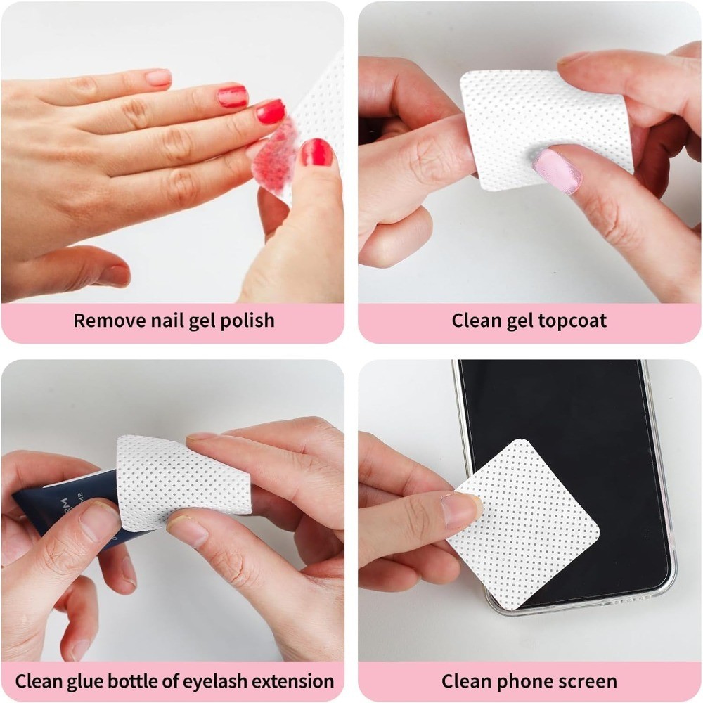 Nail Cotton Pads 200 Count with Pull Down Pump Dispenser Soft Absorbent Non