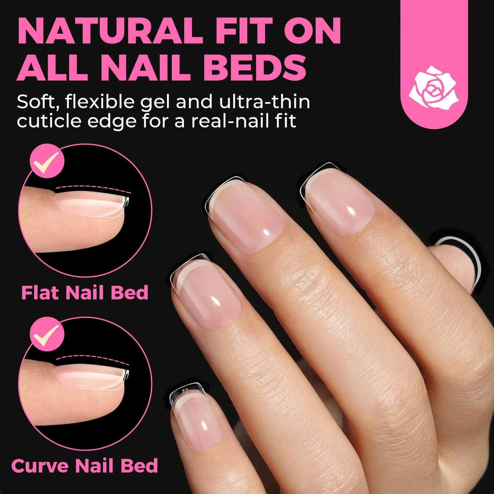 UNA GELLA Extra Short Nail Tips: 504pcs Square 1 Fl Oz (Pack of 1), Clear