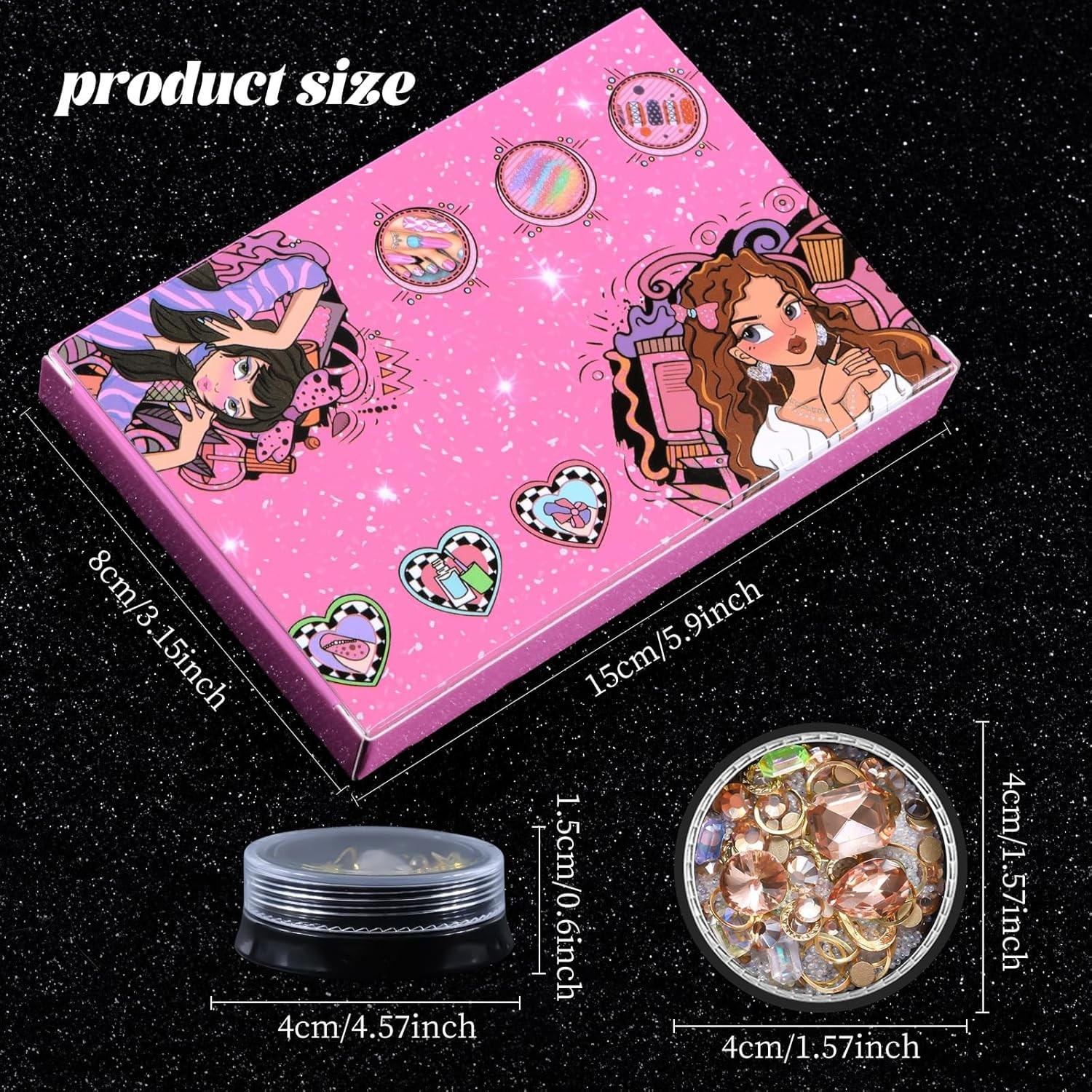 High-Quality Mixed Rhinestones Kit with Crystal Beads – 6 Designs Included
