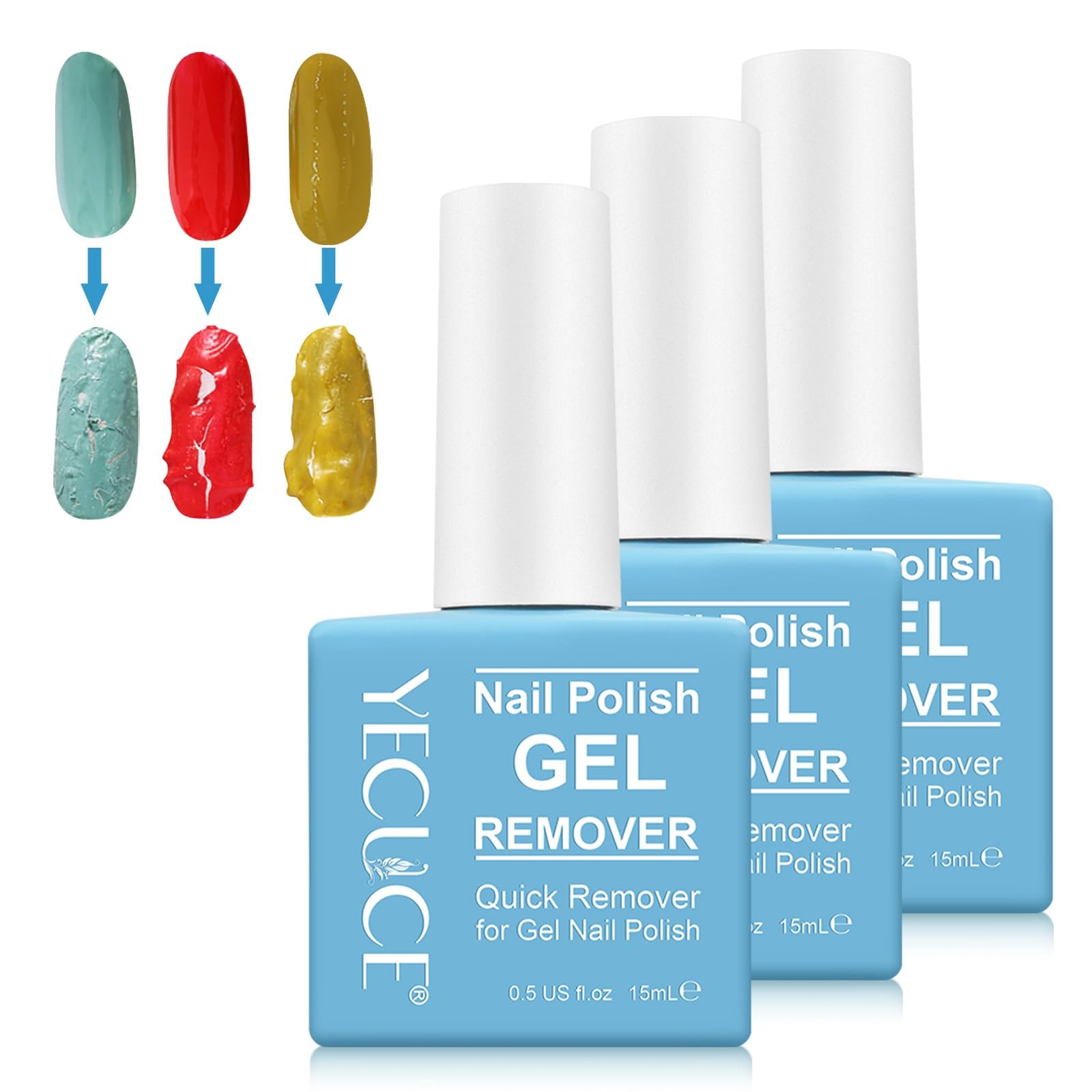 Gel Polish Remover for Nails (3pack), Easy & Quick Soak Off Polish…