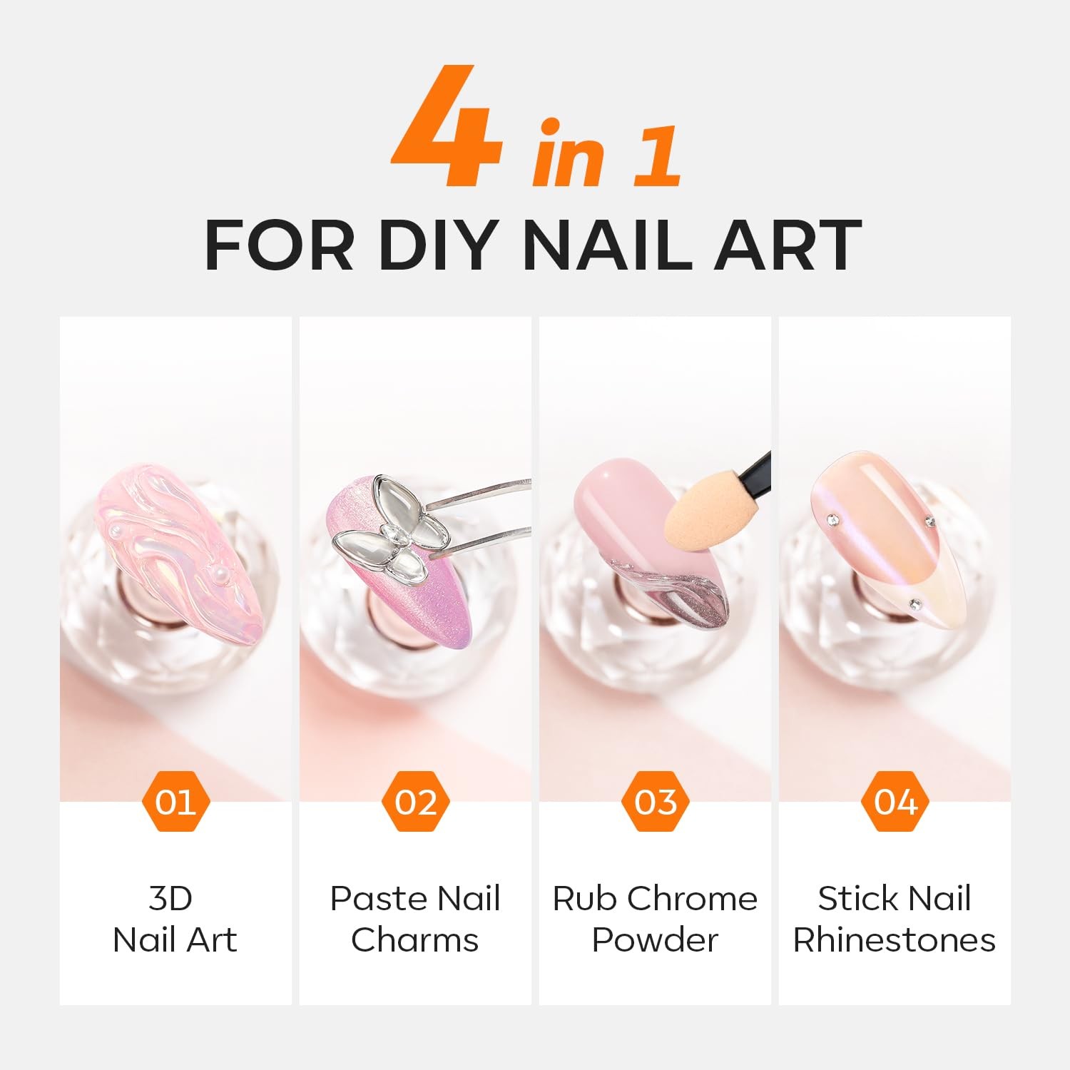 Modelones Clear 3D Gel Nail Art, 15g Sculpting Glue for 15g, T2-3D
