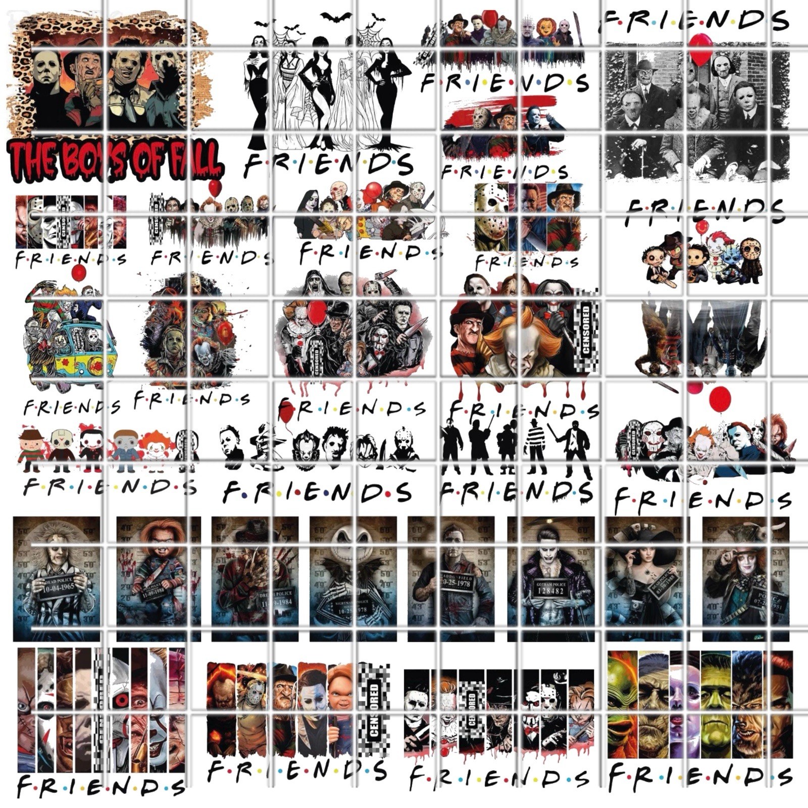 Halloween Horror Waterslide Nail Decals Set Of 50 Multiple Sizes Instructions &