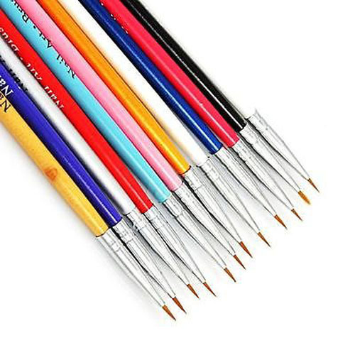 12 pcs Colorful Nail Art Design Pens For Fine Details Tips Drawing Brushes US