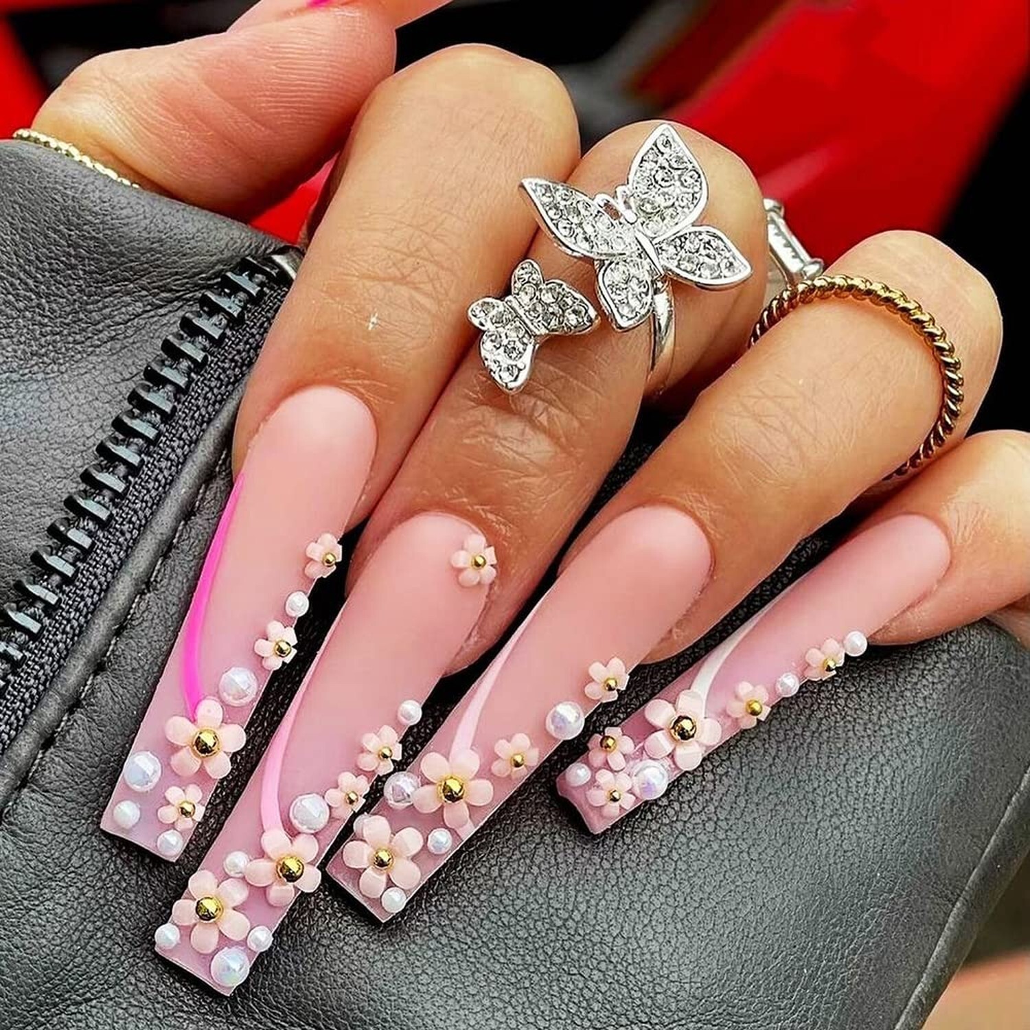 3D Flower Nail Charms, 2 Boxes 3D Acrylic Flower Nail Art Charms and Gems Whi…