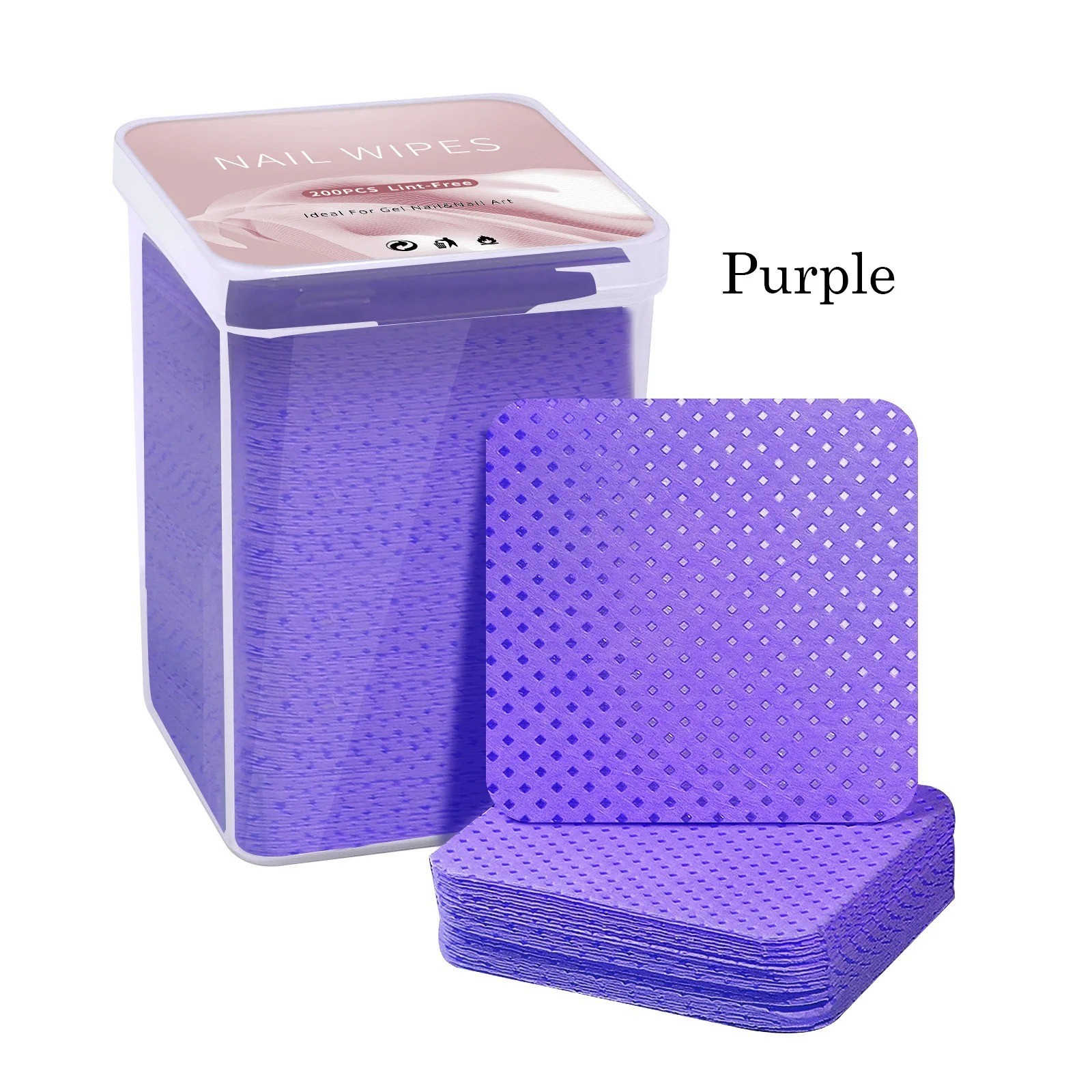 200PCS Lint Free Nail Wipes Pads Gel Polish Remover UV Manicure Cleaning Tools