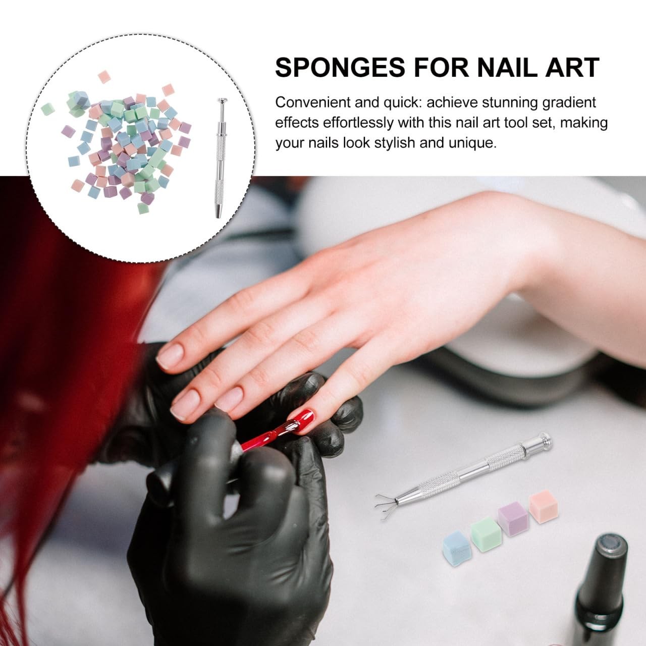 FOMIYES Nail Art Tool Set – Multi-Functional Gradient Sponges & Grabbing Pen…