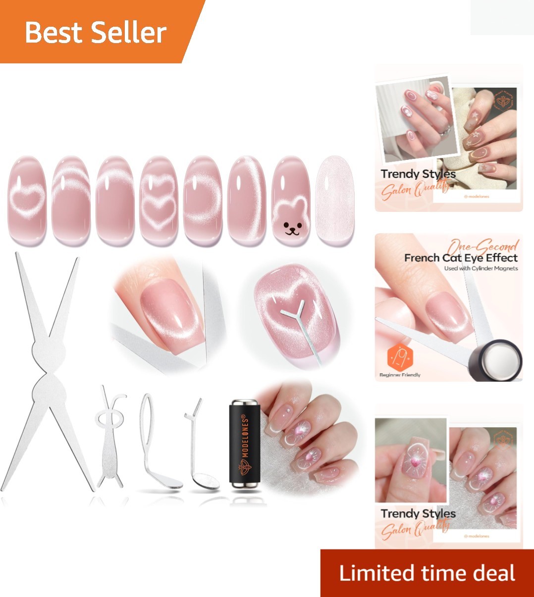 All-in-One Cat Eye Magnet Set for Professional Nail Effects & Techniques