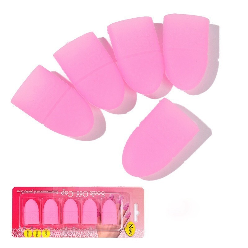 Removal Caps Remover Reusable Clips Fingertips Gel Polish Soak Nail Art Silicone