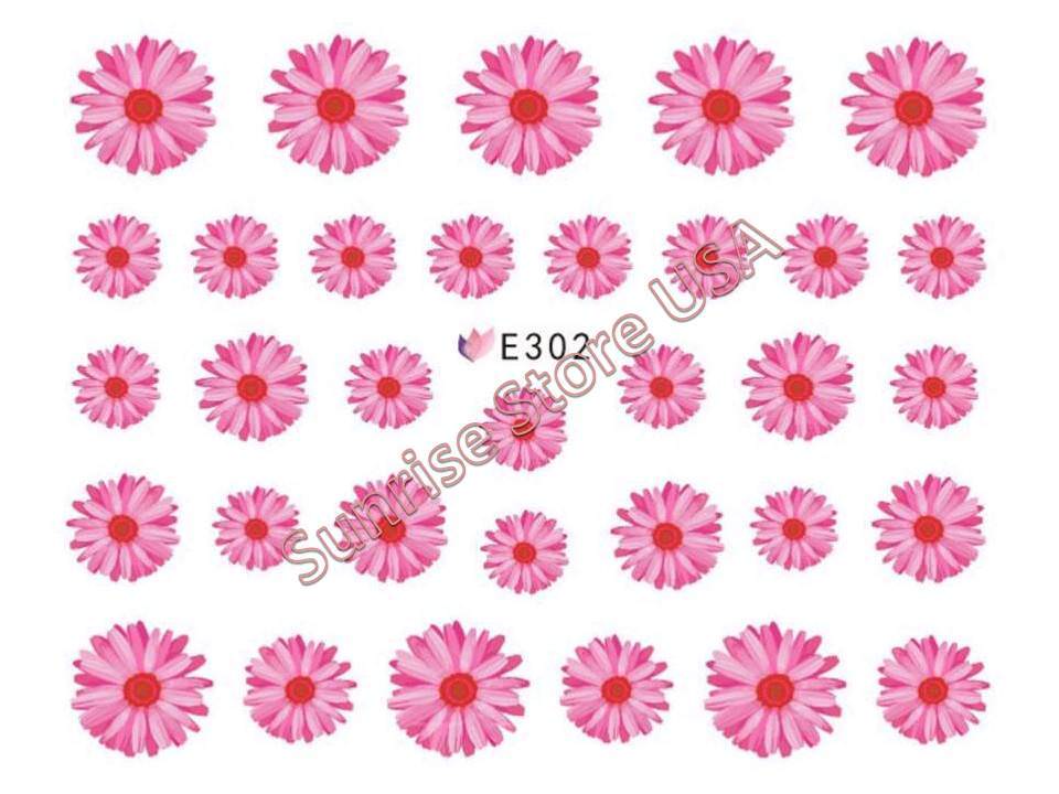 3D Nail Art Sticker Colorful Flower Daisy Flower Decals Manicure Peel & Stick