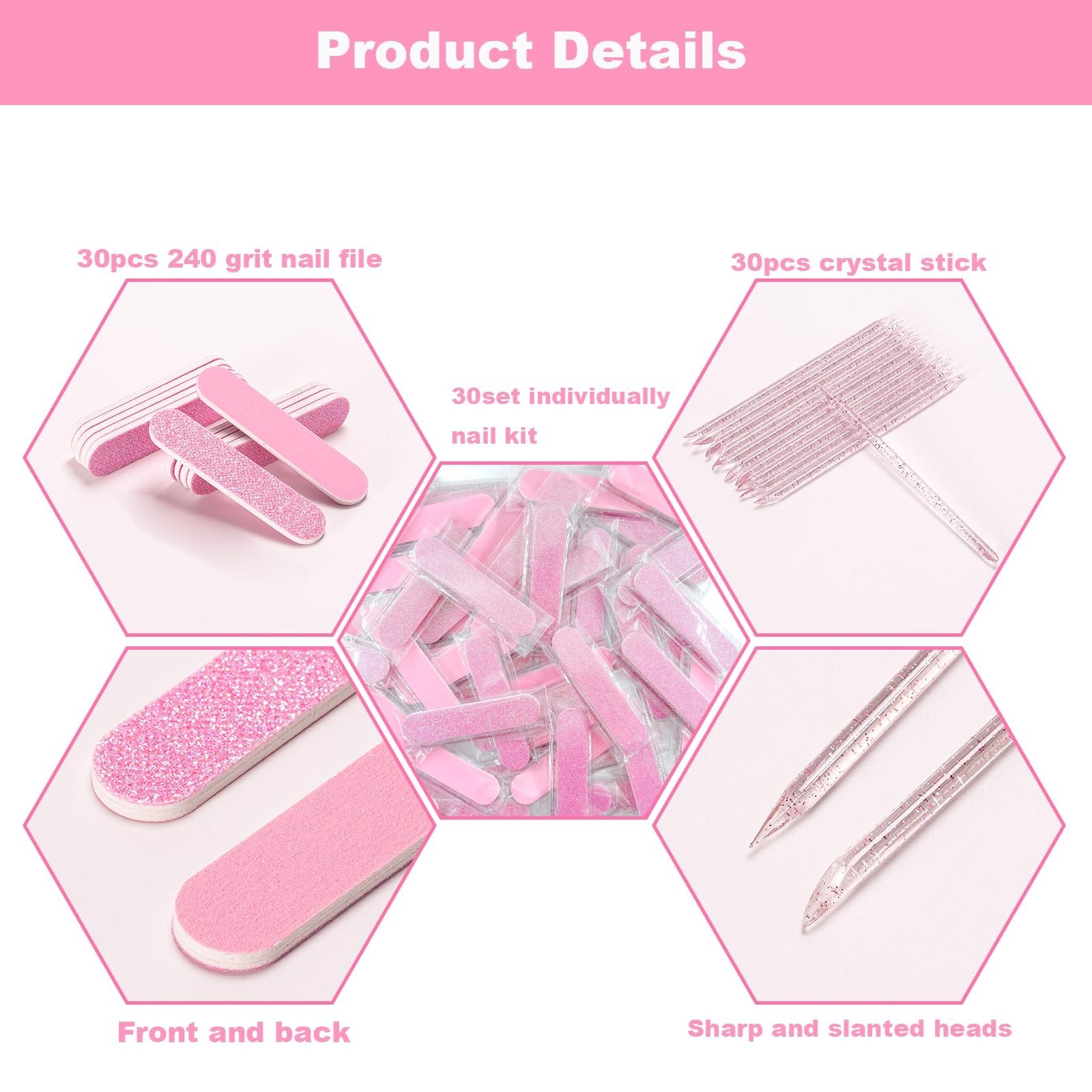 Mini Nail Files 240 Grit, Crystal Stick, Individually Packaged Nail Tool Kit …