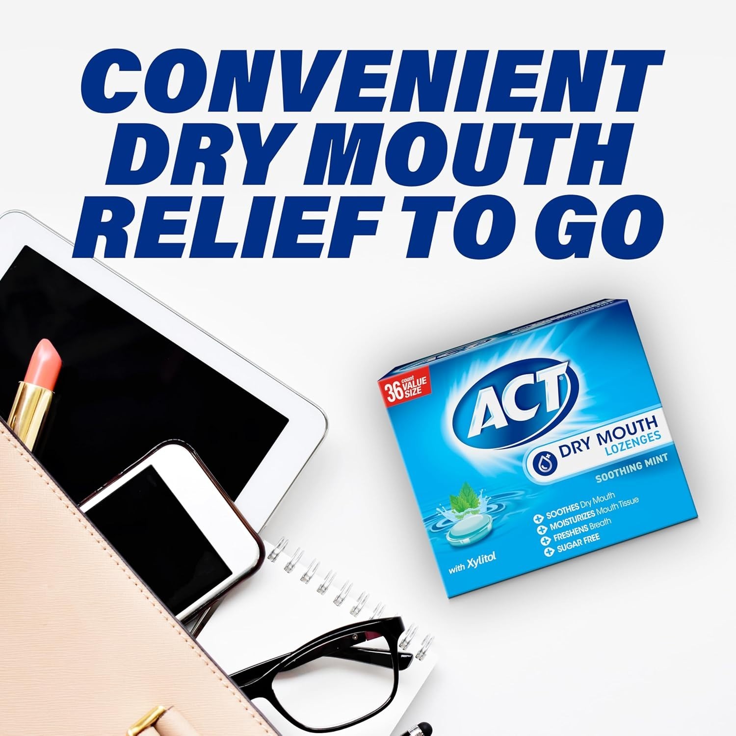 Xylitol-Enhanced Dry Mouth Soothing Gum, 36 ct – Freshens Breath Instantly