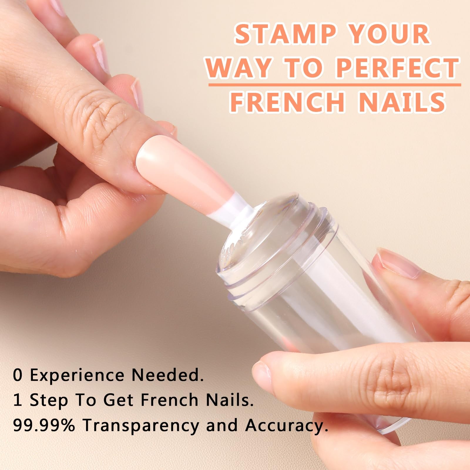 French Tip Tool- 4 Pcs Nail Stamper Kit Clear Silicone Nails Stamping Long & …