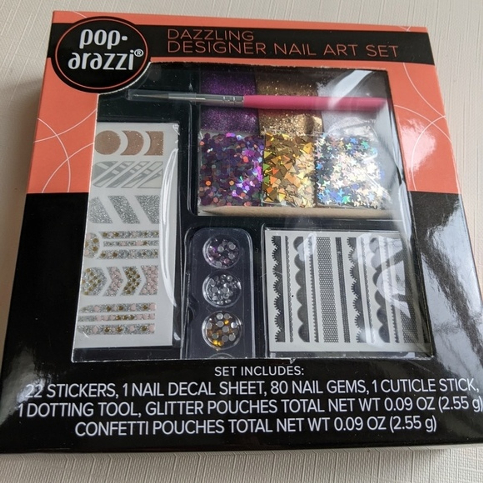 NEW Pop-arazzi Dazzling Nail Art & Essentials Kit **NEW** Gems, Stickers, Oil