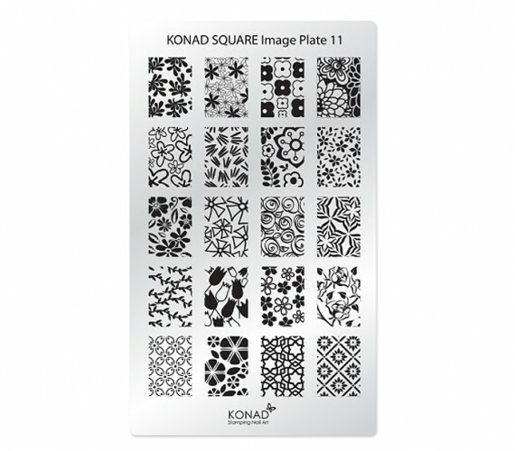 Konad Stamping Nail Art Square Image Plate No.11 Floral Designs